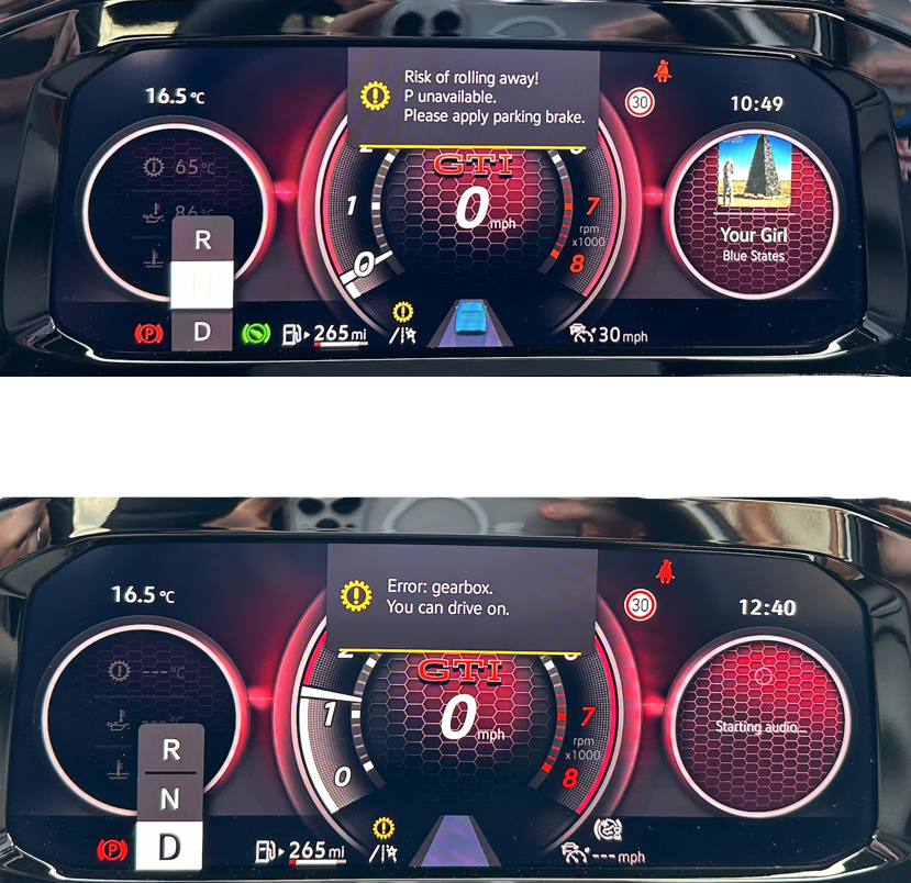 “Vaihteistohäiriö: aja korjaamolle” -vikailmoitus