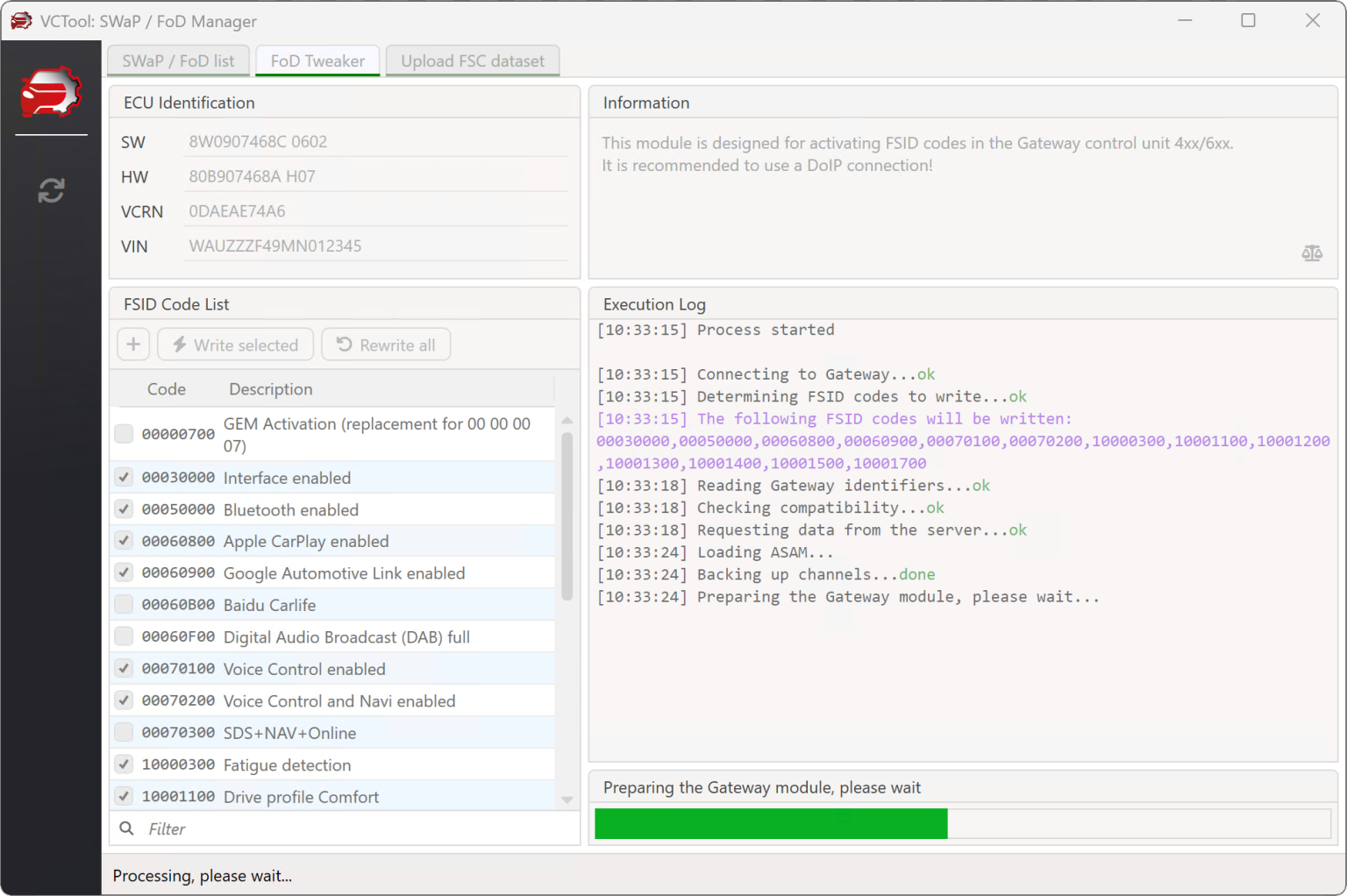 MLBevo -alustan autoihin FoD / SWAP aktivoinnit